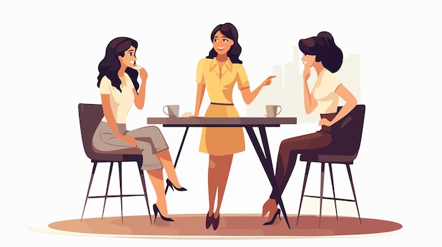 Confident Young Female Entrepreneur Standing Among Colleagues in Business Meeting