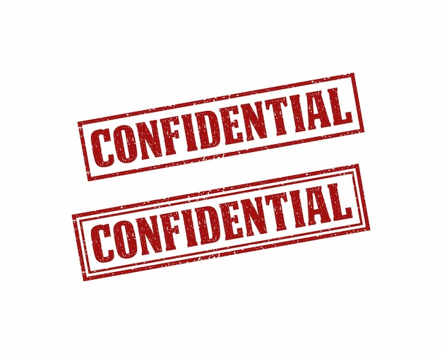 Confidential red square grunge stamp vector illustration