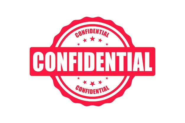 Confidential stamp seal Vector badge icon template