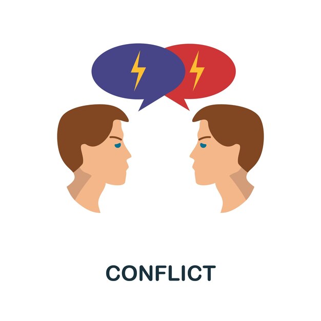 Conflict icon Simple element from personality collection Creative Conflict icon for web design templates infographics and more