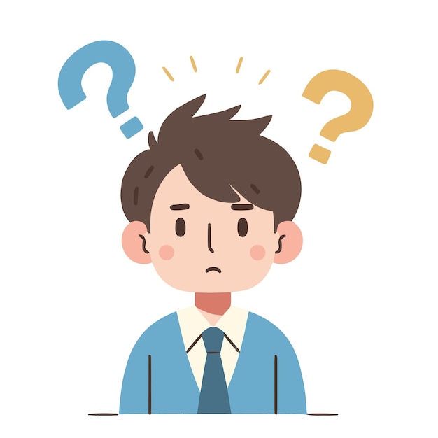 confuse man vector illustrations on white background