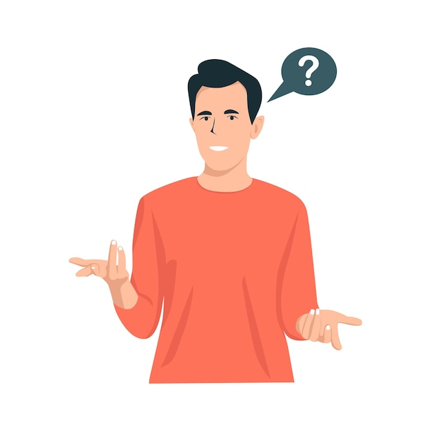 Confused thinking personvector flat illustration