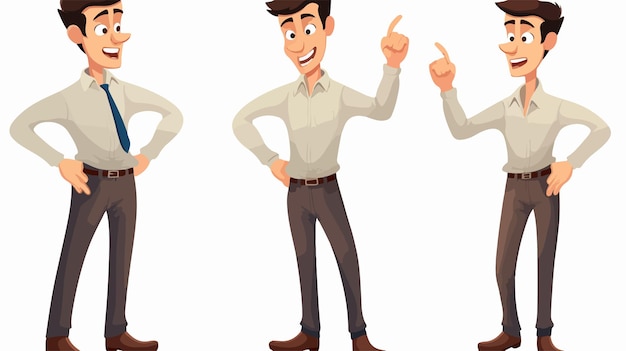 Confused Young Man in Cartoon Style