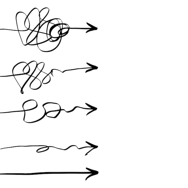 Confusion clarity or path vector idea concept. Simplifying the complex . Doodle vector illustration .