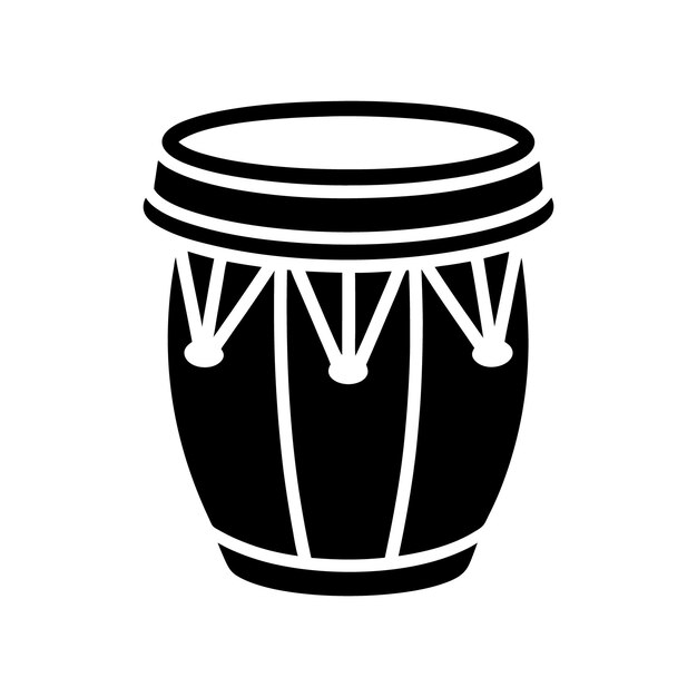 Vector conga drum flat web iconconga logo design percussion instrument simple conga drum sign silhouette