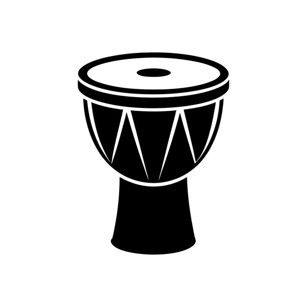 Vector conga drum flat web iconconga logo design percussion instrument simple conga drum sign silhouette