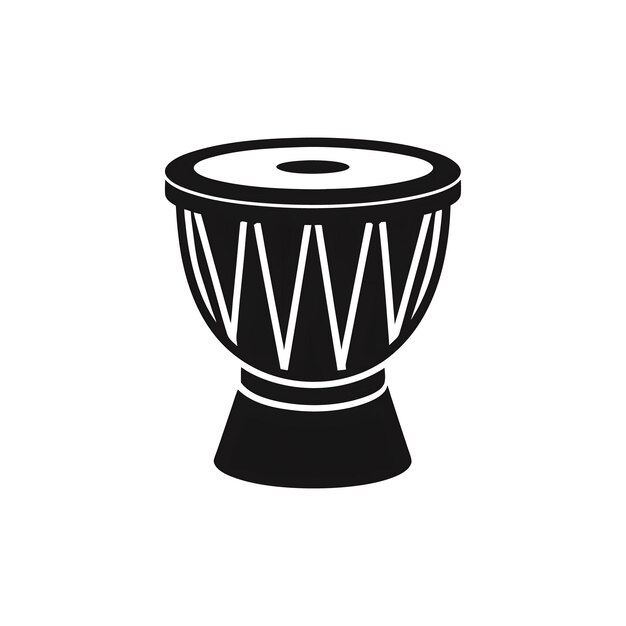 Vector conga drum flat web iconconga logo design percussion instrument simple conga drum sign silhouette