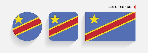 Congo Flags arranged in round square and rectangular shapes