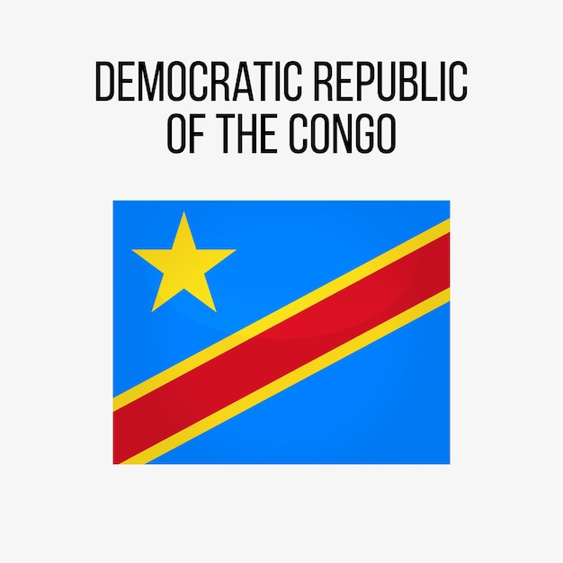 Congo Vector Flag. - Congo Flag for Independence Day. Vector Flag Template.