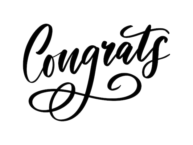 Congrats Congratulations card lettering calligraphy text Brush