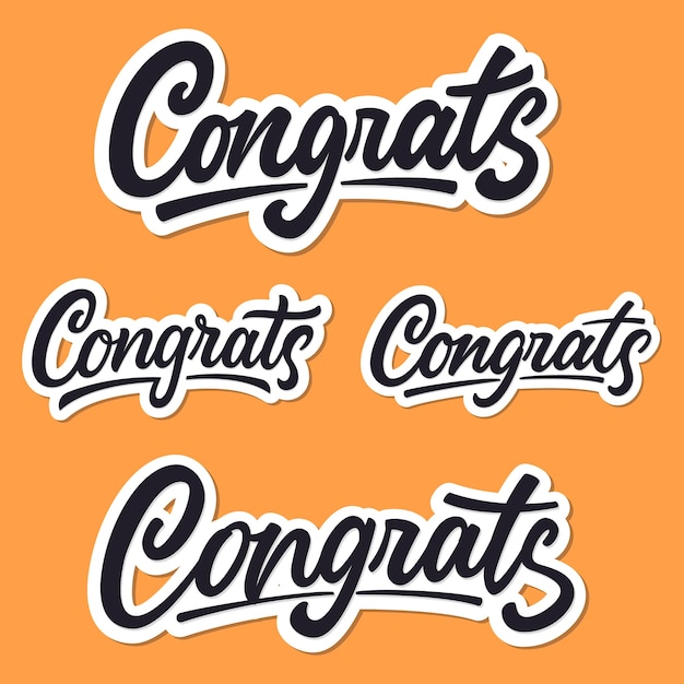 Congrats handwritten lettering set.