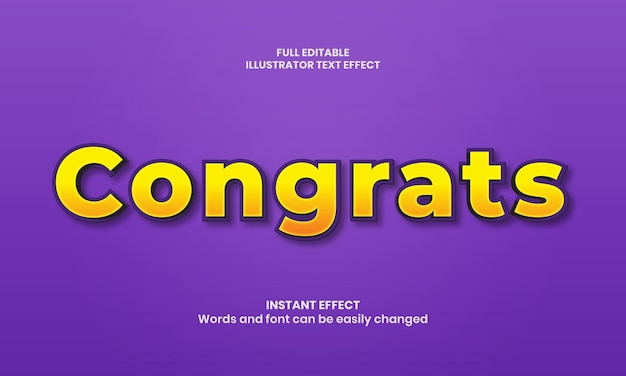 Congrats Text effect 3D