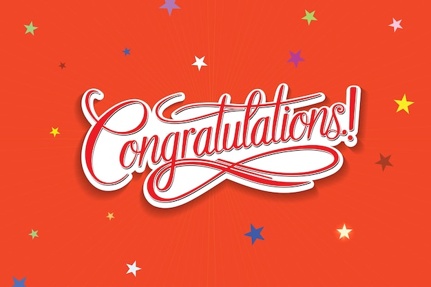 Congratulation Typography vector illustration for greeting