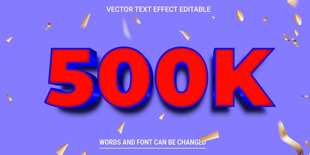 Congratulations 500K Editable Text Effect Vector