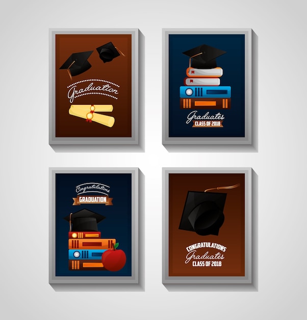 Vector congratulations graduation card