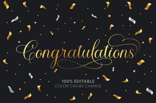 Vector congratulations template for celebration of the anniversary