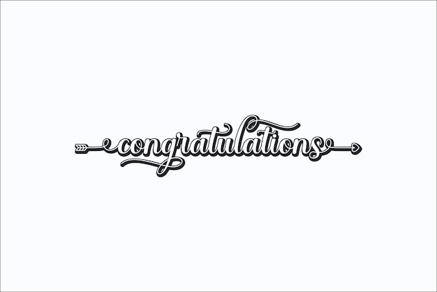 Vector congratulations template vector lettering calligraphy handwritten