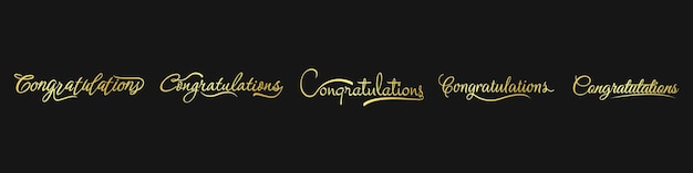 Vector congratulations typography wording style congratulation text labels