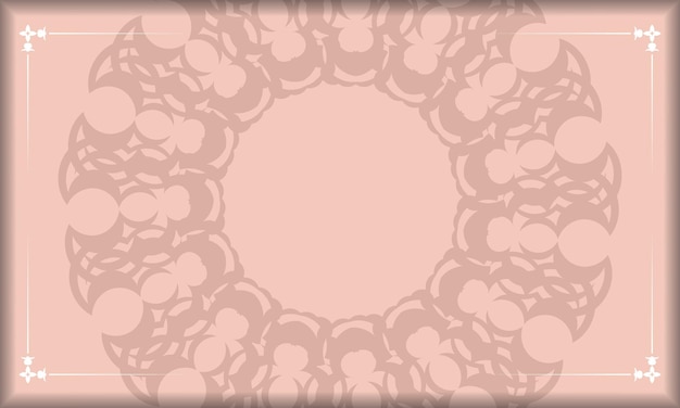 Vector congratulatory leaflet in pink color with a mandala pattern for your congratulations