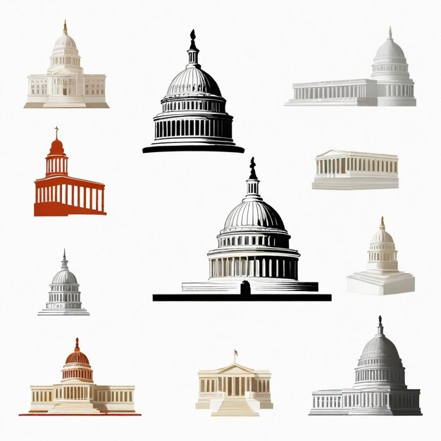 Vector congress vector set white background isolated a high qual