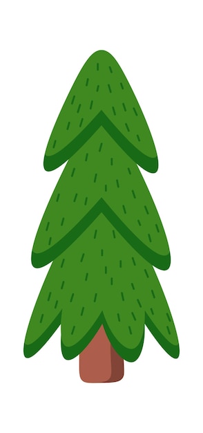 Coniferous tree flat icon Christmas holiday decor