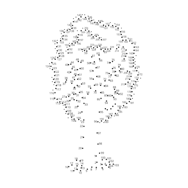 Connect The Dots and Draw tree coloring page, Educational Game for Kids. line drawing for kids,