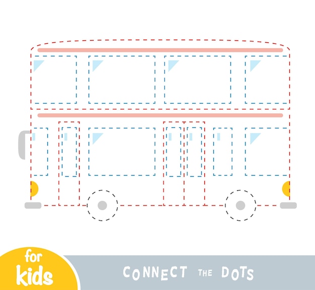 Connect the dots education game for children Doubledecker bus