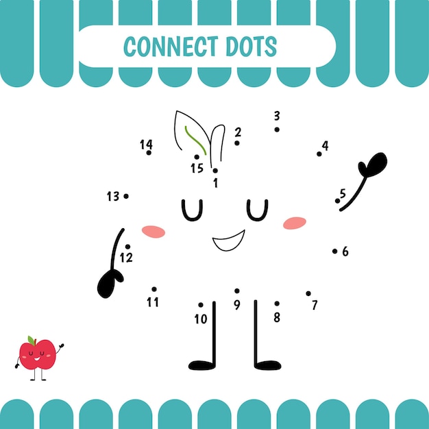 Connect dots game Color apple