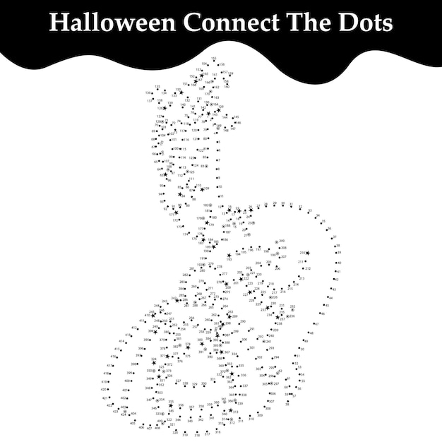 Connect the dots Halloween coloring page