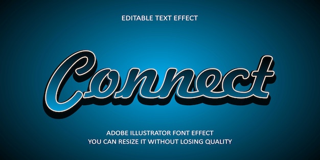 Connect text font effect