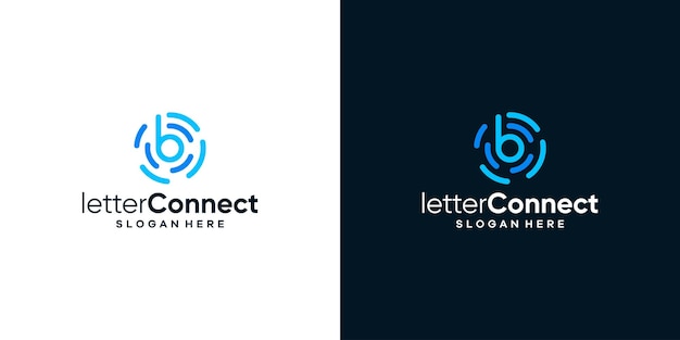 Connected circle shape logo design template with initial letter b graphic design illustration icon symbol creative