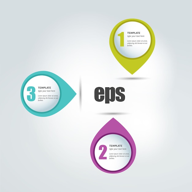 Connected circle step by step diagram vector Infographic