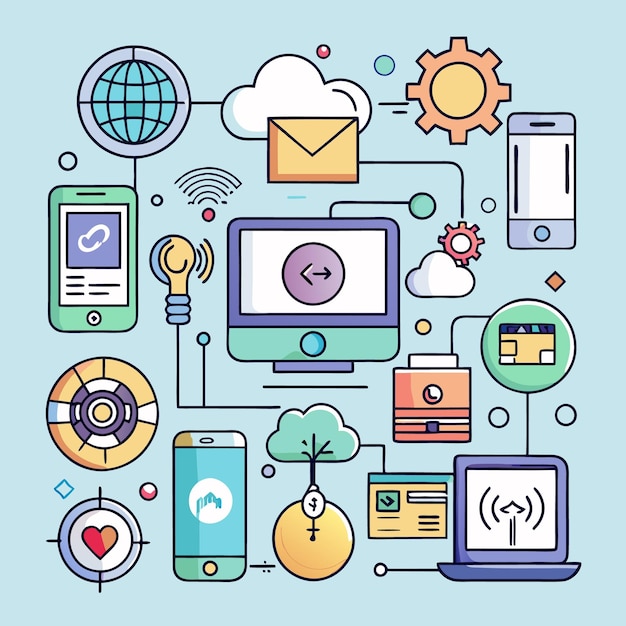 Connected devices with cloud computing internet and network