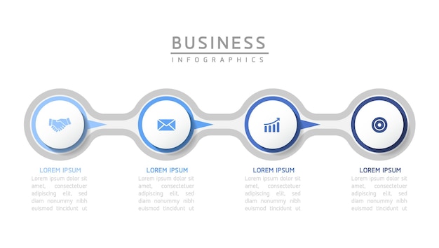 Connecting Steps business Infographic Template with 4 Elements