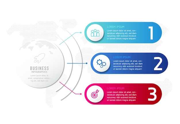 Connecting Steps Infographic Template with 3 Elements