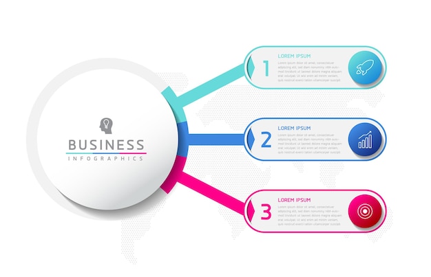 Connecting Steps Infographic Template with 3 Elements