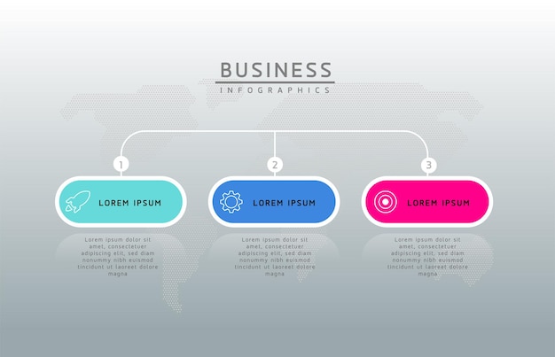 Connecting Steps Infographic Template with 3 Elements