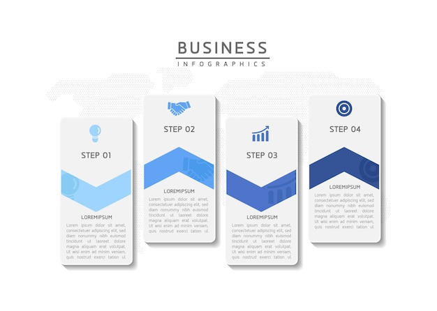 Connecting Steps Infographic Template with 4 Elements