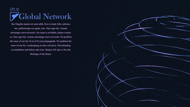 Connection to the global network Abstract blue vector background of dots and lines The concept of big data digital technologies science and information technology development