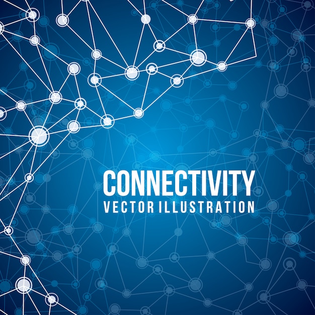 Vector connectivity design over blue  background vector illustration 