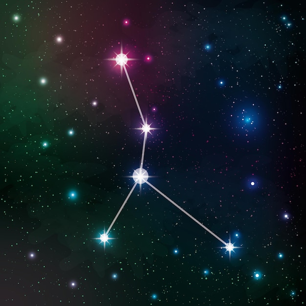 Constellation Cancer in the night sky