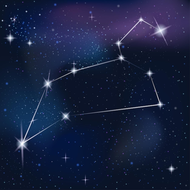 Constellation Leo on starry night background