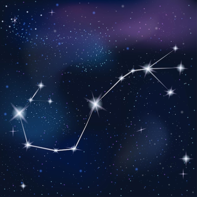 Constellation Scorpio on starry night background