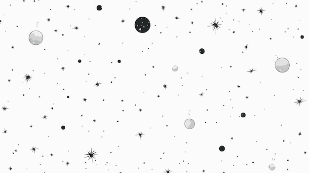 Vector constellations hand drawn doodle seamless pattern