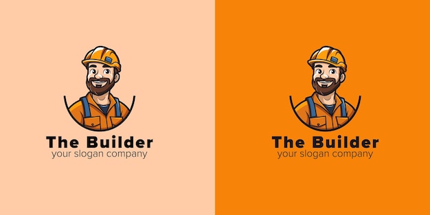 Construct Your Identity The Builder Mascot Logo Template for Building Engineers and Architects