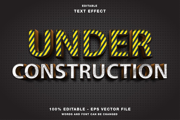 Under Construction 3d editable text effect