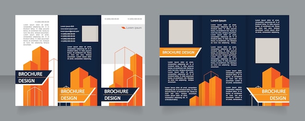 Vector construction activities investment trifold brochure template design