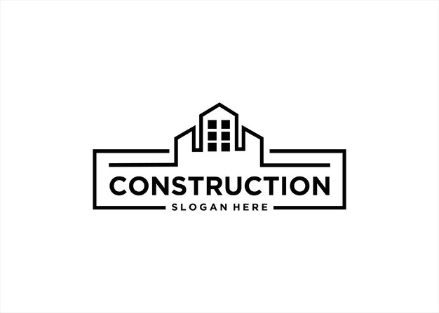 construction architect logo design building concept