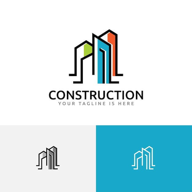 Construction Building Modern Colorful Abstract Real Estate Logo