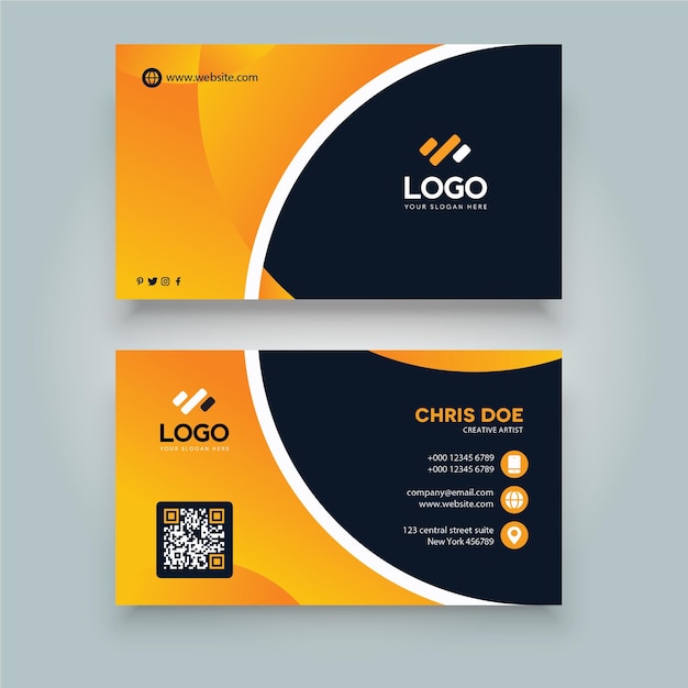 Construction Business foil business card template Free Vector